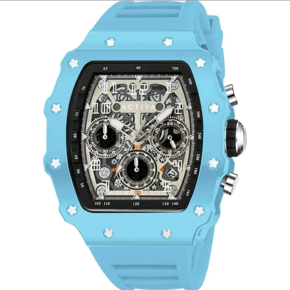 🍀Activa Fury Unisex Watch w/ Skeleton Dial - 44.3mm 